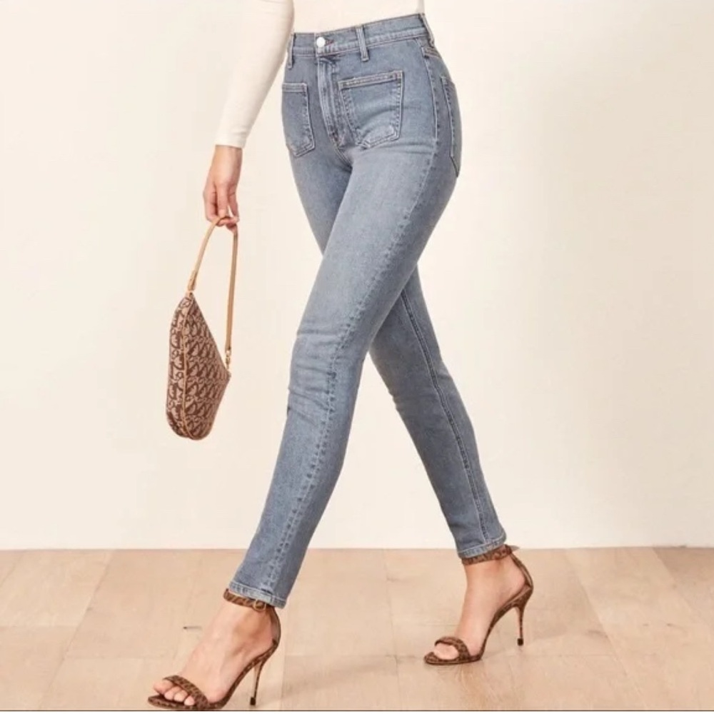 Reformation High Skinny Crop Patch Pocket Jeans